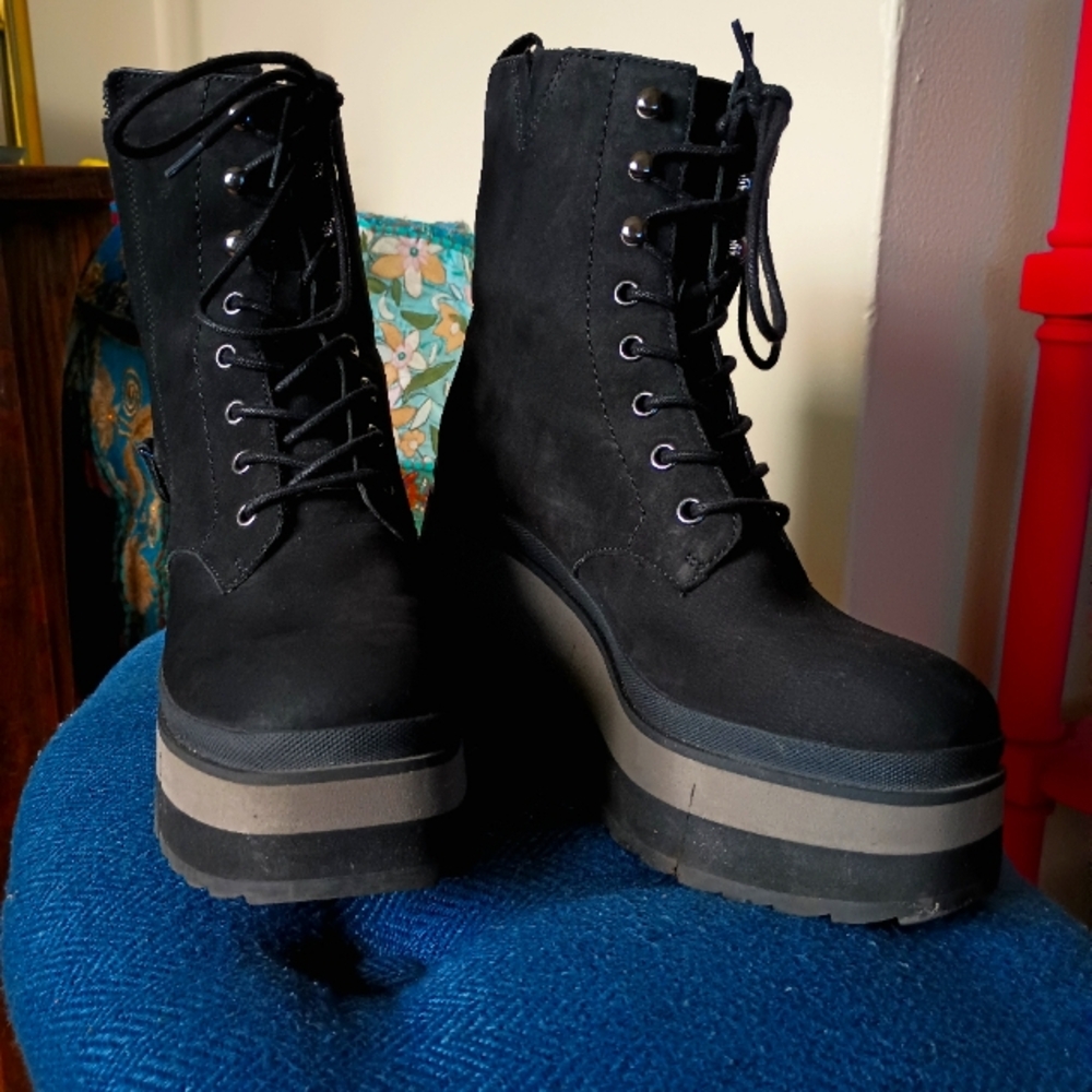 Nakedfeet Goth Platform Boot - Size 8